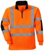 High Visibility Xenon Orange Quarter Zip Sweatshirt